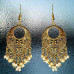 Gold Colored Imitation Earrings With White Loreal Pearl Beads Gold Colored Imitation Earrings With White Loreal Pearl Beads