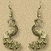 Gold Colored Oxidized Peacock Motif Earrings Gold Colored Oxidized Peacock Motif Earrings