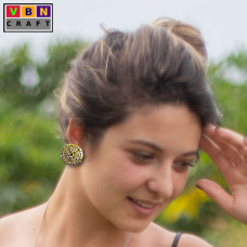 Golden Round Nakshi Pasha Imitation Earrings