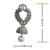 Oxidised Jhumka Earrings With White Bead Stud Oxidised Jhumka Earrings With White Bead Stud