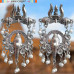 Oxidised Lord Ganesha And Trishul Motif Beads Jhumka Stud Earrings Oxidised Lord Ganesha And Trishul Motif Beads Jhumka Stud Earrings