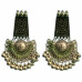 Oxidized Meenakari Green Color Earrings Oxidized Meenakari Green Color Earrings