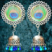Oxidized Peacock Feather Motif Earrings Oxidized Peacock Feather Motif Earrings